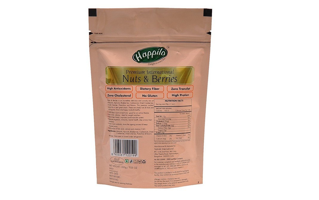 Happilo Premium International Nuts & Berries   Pack  200 grams